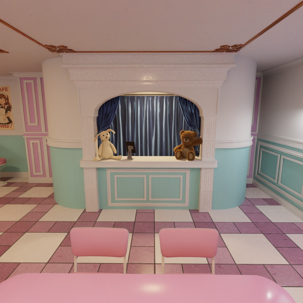 【Blender】メイドカフェ Maid Cafe