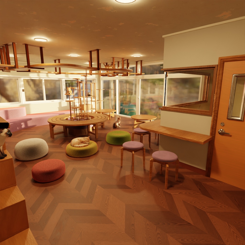 【Blender】猫カフェ Cat Cafe