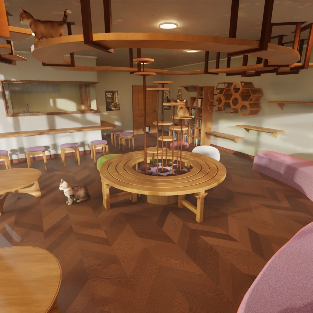 【Blender】猫カフェ　Cat Cafe