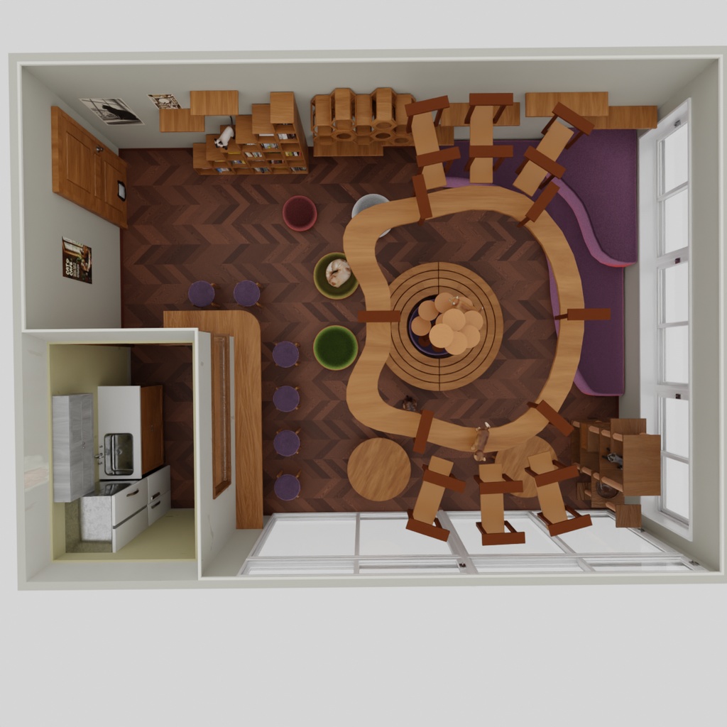 【Blender】猫カフェ Cat Cafe