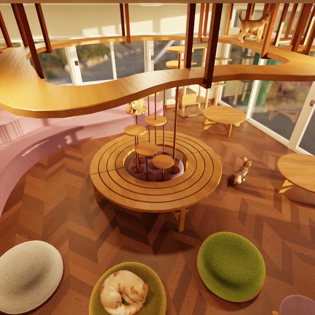【Blender】猫カフェ Cat Cafe