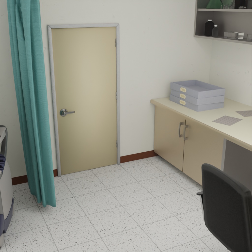 【Blender】病院の診察室 Hospital examination room