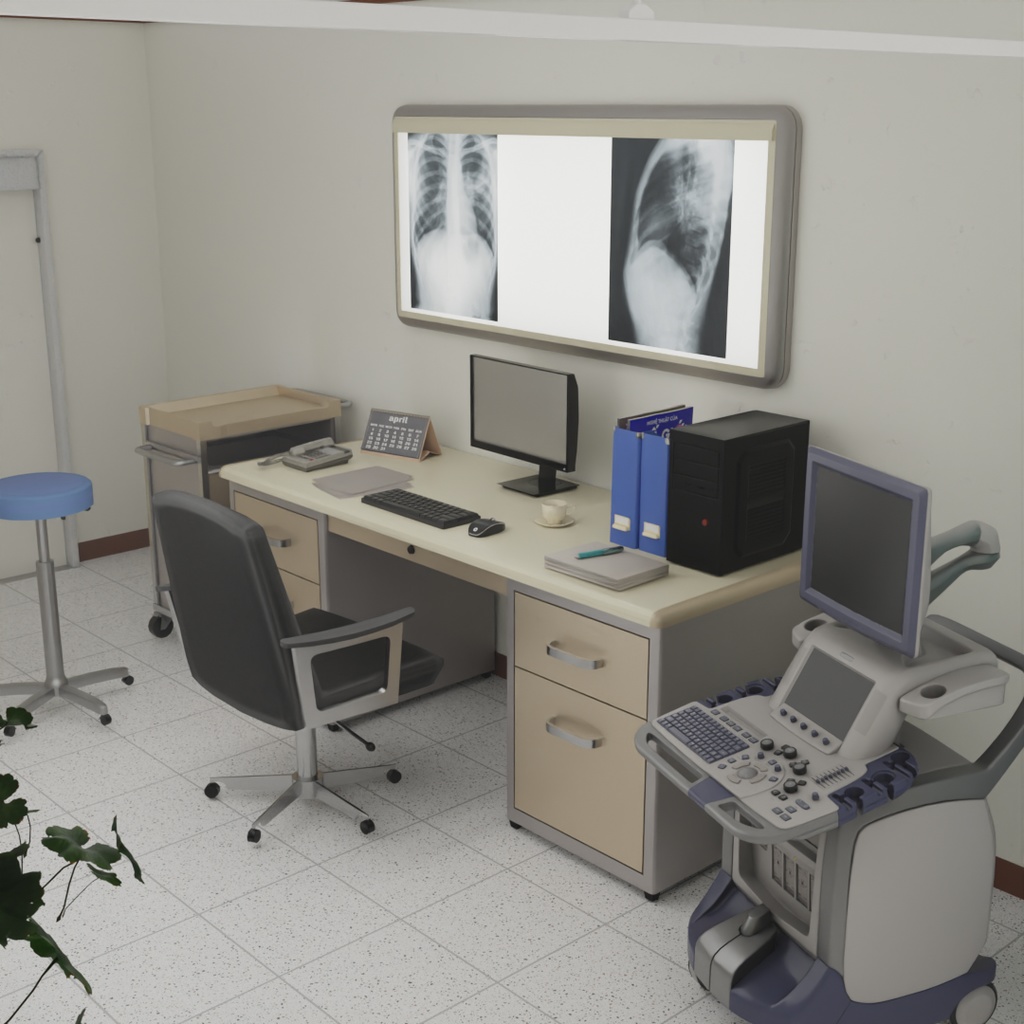 【Blender】病院の診察室 Hospital examination room