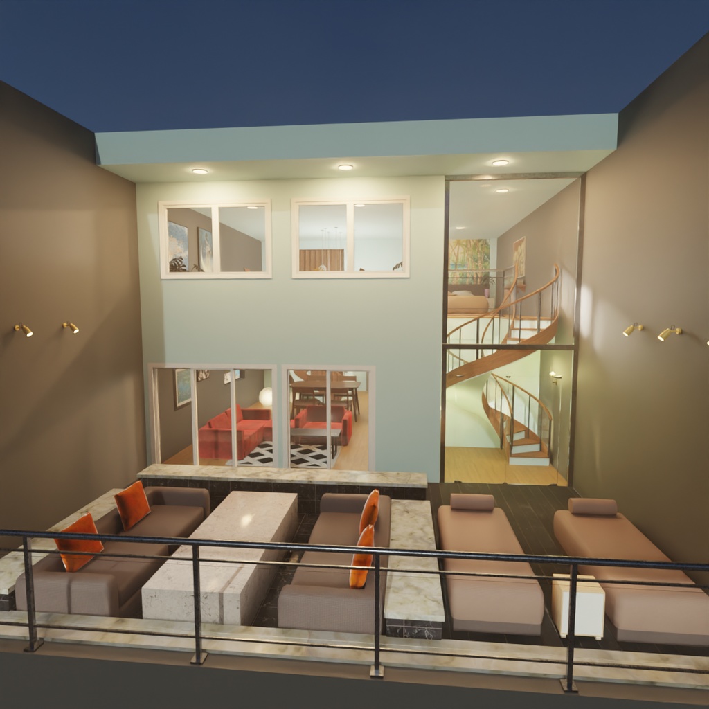 【Blender】オーシャン・アセント・ヴィラ-海を見渡す別荘-　Ocean Ascent Villa