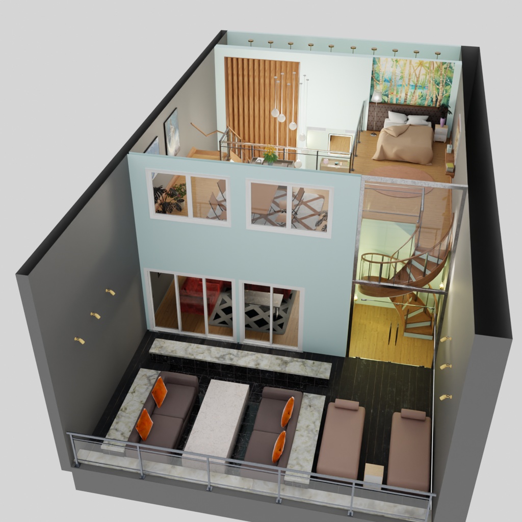 【Blender】オーシャン・アセント・ヴィラ-海を見渡す別荘- Ocean Ascent Villa