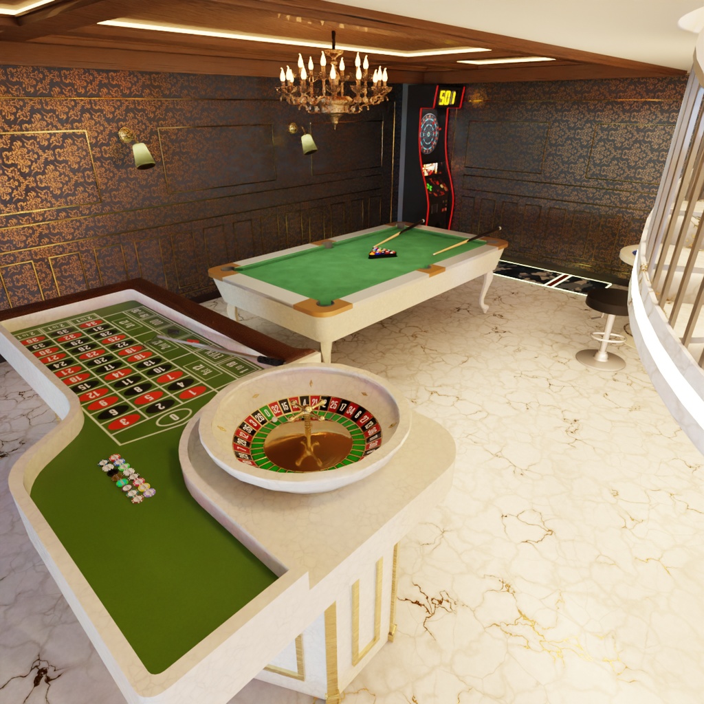 【Blender】大きな窓と螺旋階段のメゾネット Maisonette with large windows and a spiral staircase