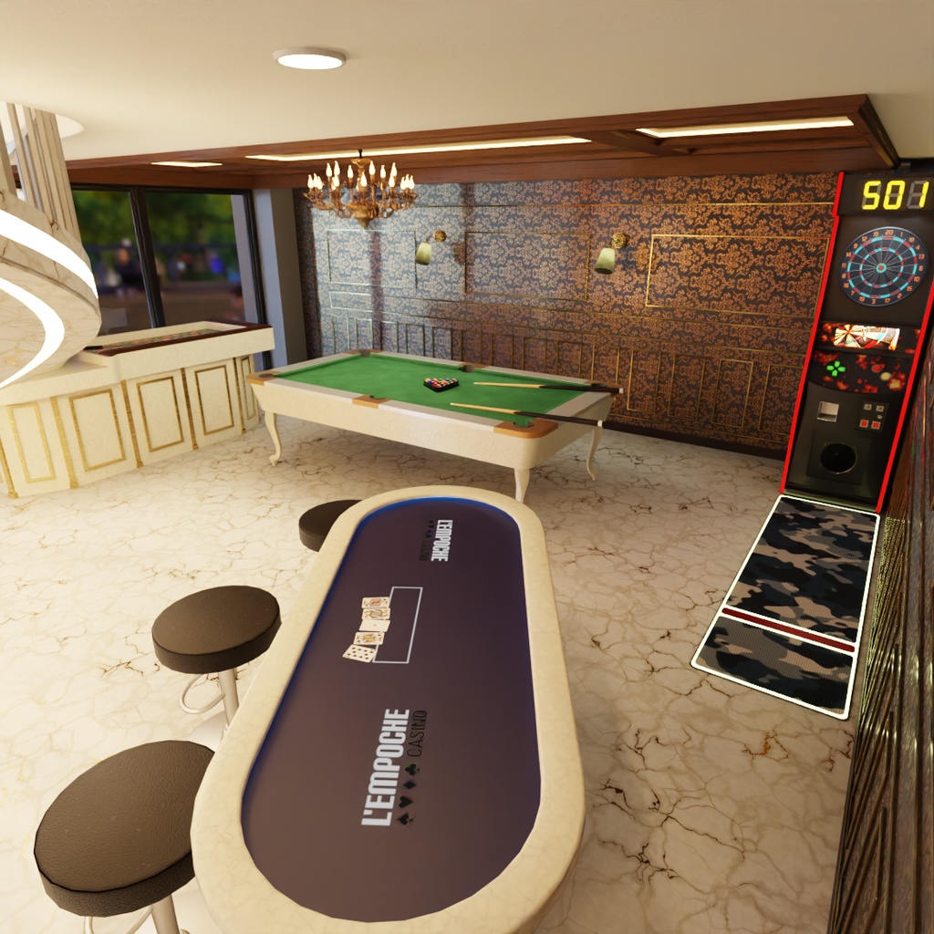 【Blender】大きな窓と螺旋階段のメゾネット Maisonette with large windows and a spiral staircase