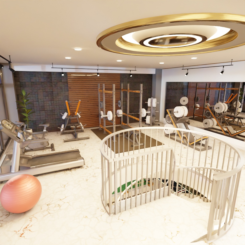 【Blender】大きな窓と螺旋階段のメゾネット Maisonette with large windows and a spiral staircase