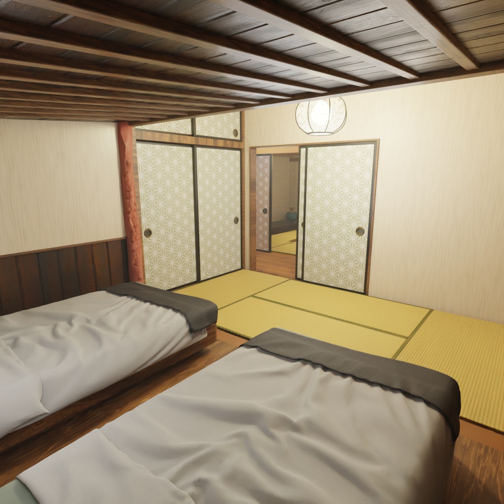 【Blender】旅館の離れの和風客室 Guest room in the detached building of the inn
