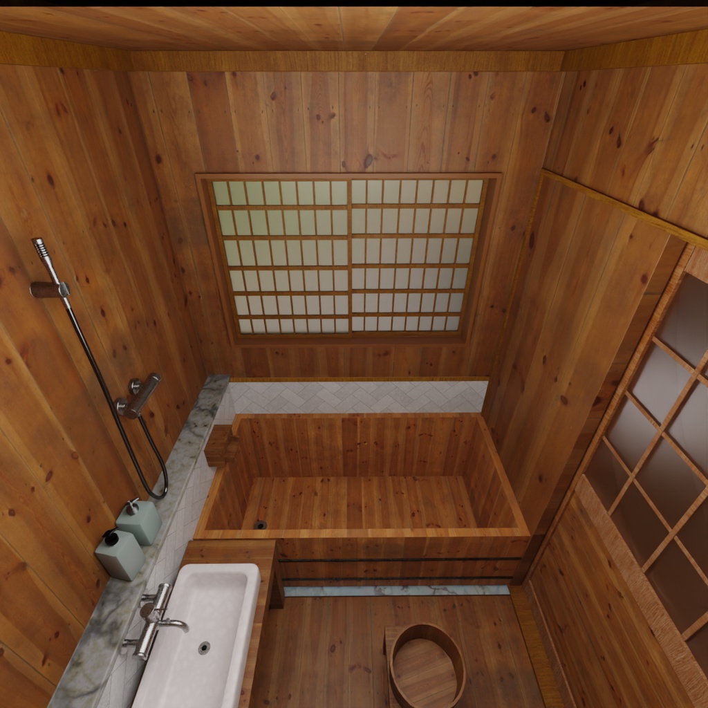 【Blender】旅館の離れの和風客室 Guest room in the detached building of the inn