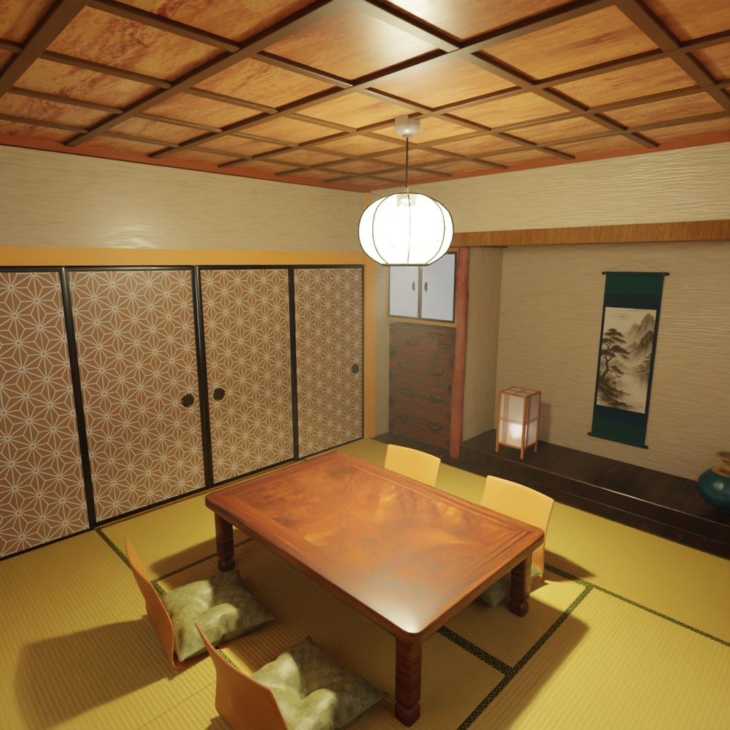【Blender】旅館の離れの和風客室 Guest room in the detached building of the inn