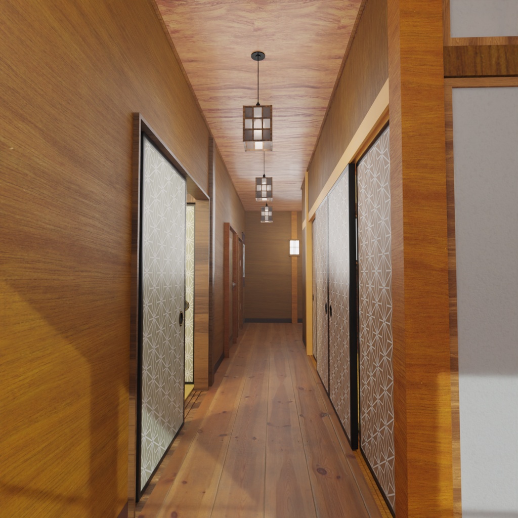 【Blender】旅館の離れの和風客室 Guest room in the detached building of the inn