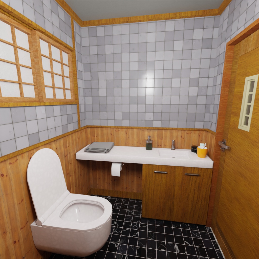 【Blender】旅館の離れの和風客室 Guest room in the detached building of the inn