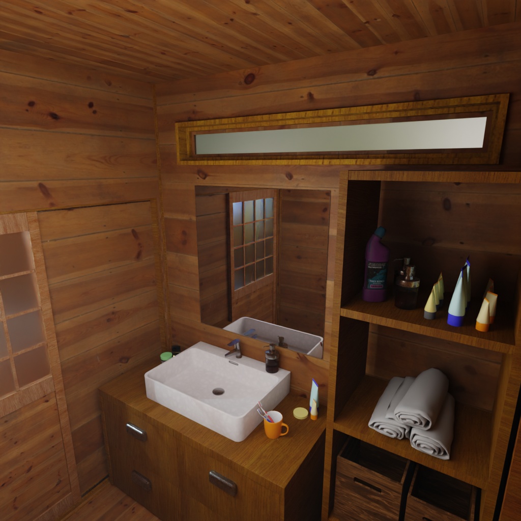 【Blender】旅館の離れの和風客室 Guest room in the detached building of the inn