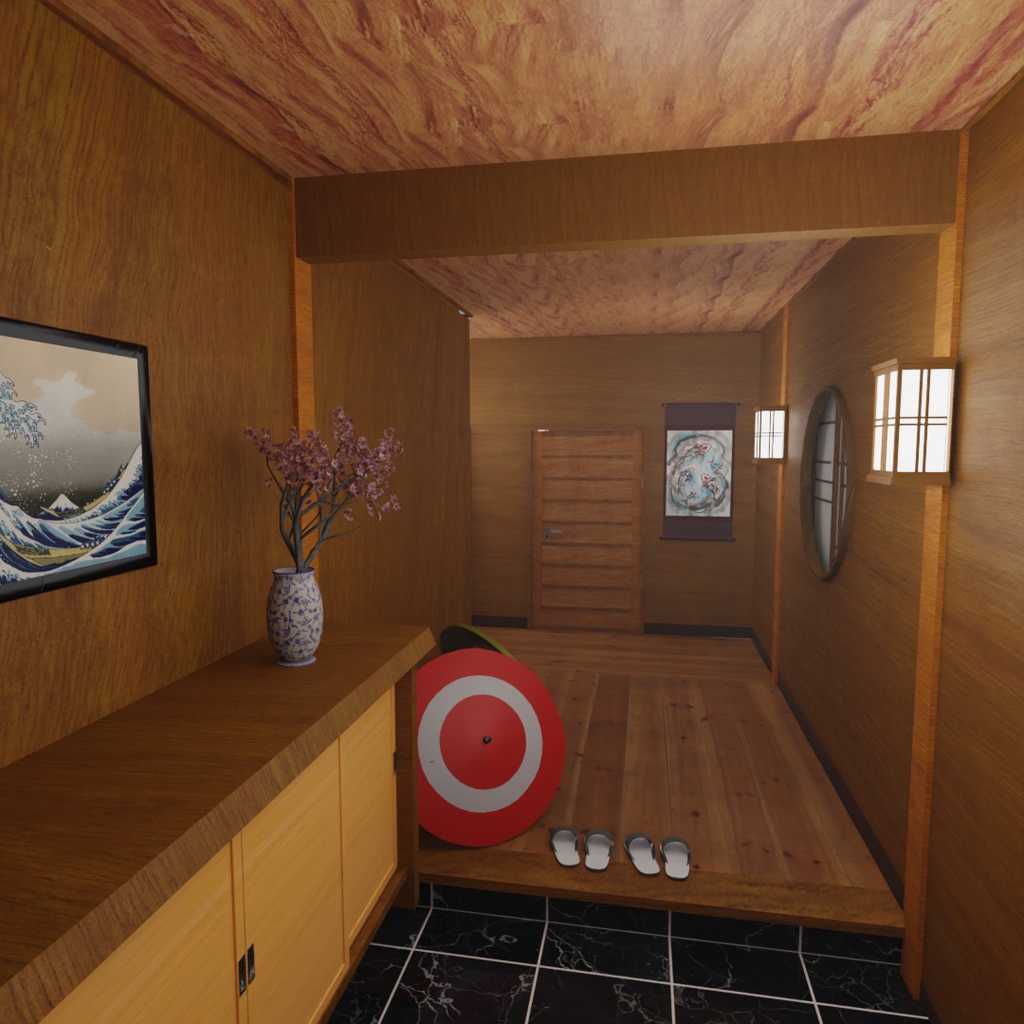 【Blender】旅館の離れの和風客室 Guest room in the detached building of the inn