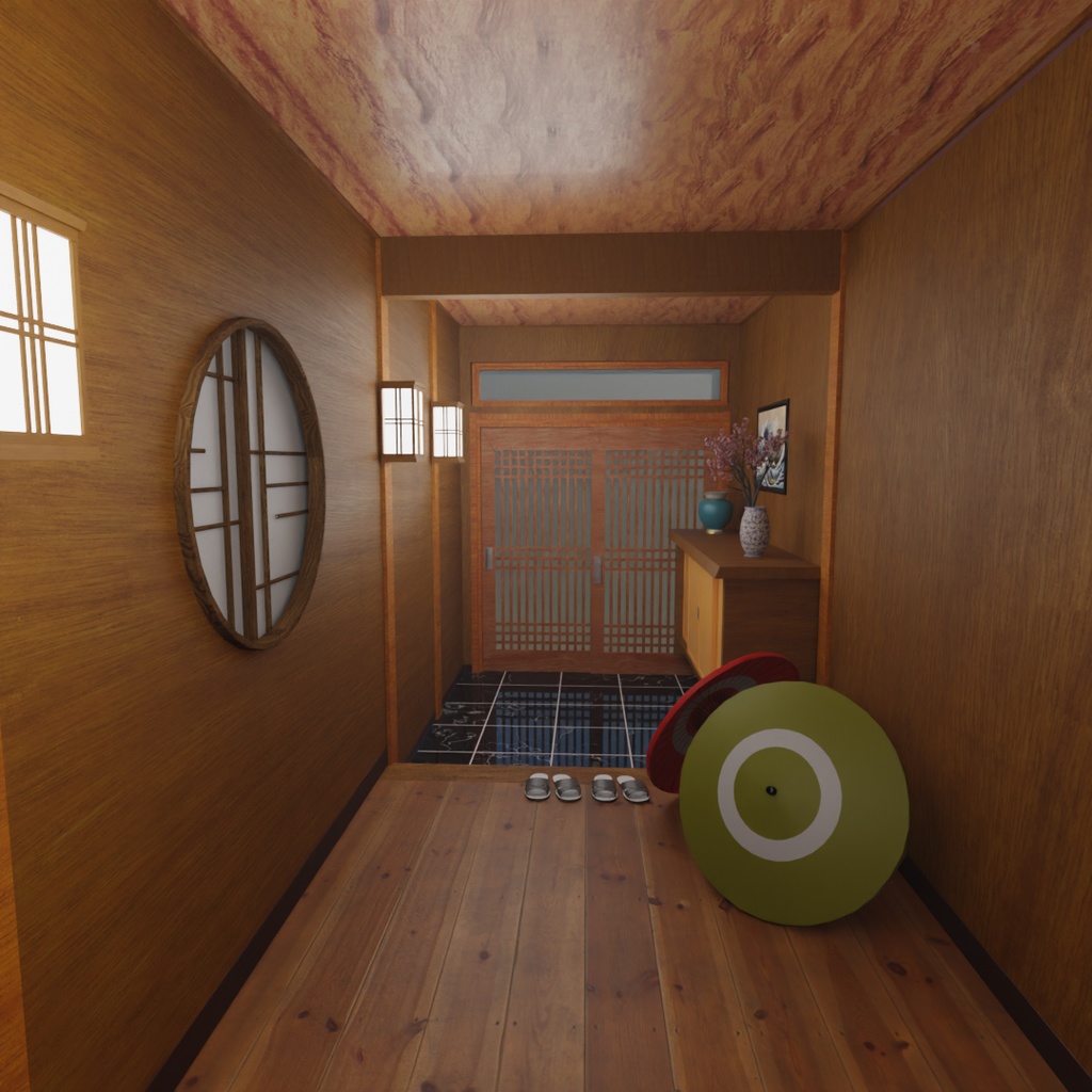 【Blender】旅館の離れの和風客室 Guest room in the detached building of the inn