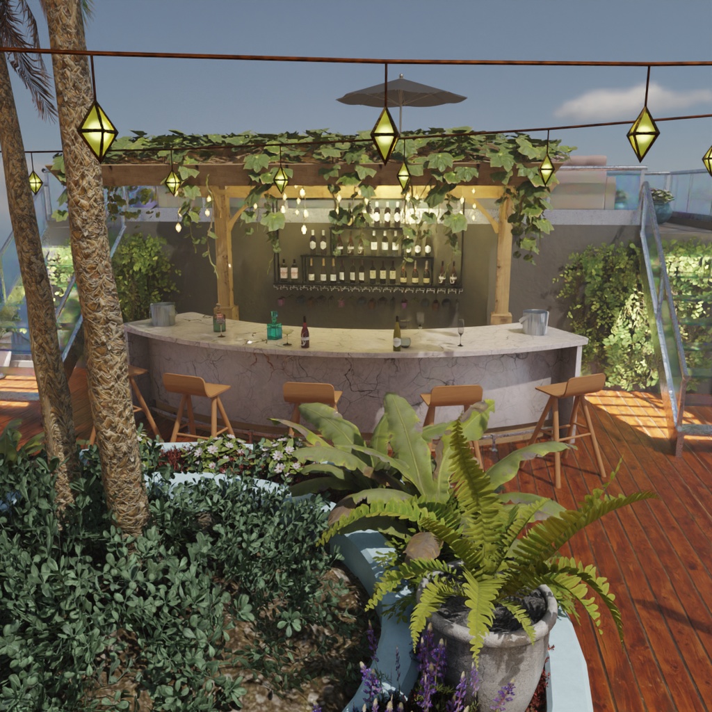 【Blender】ルーフトップバー Rooftop Bar