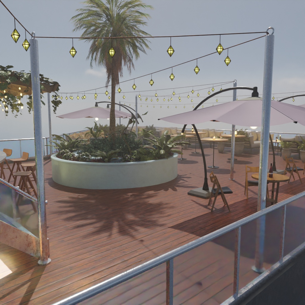 【Blender】ルーフトップバー Rooftop Bar