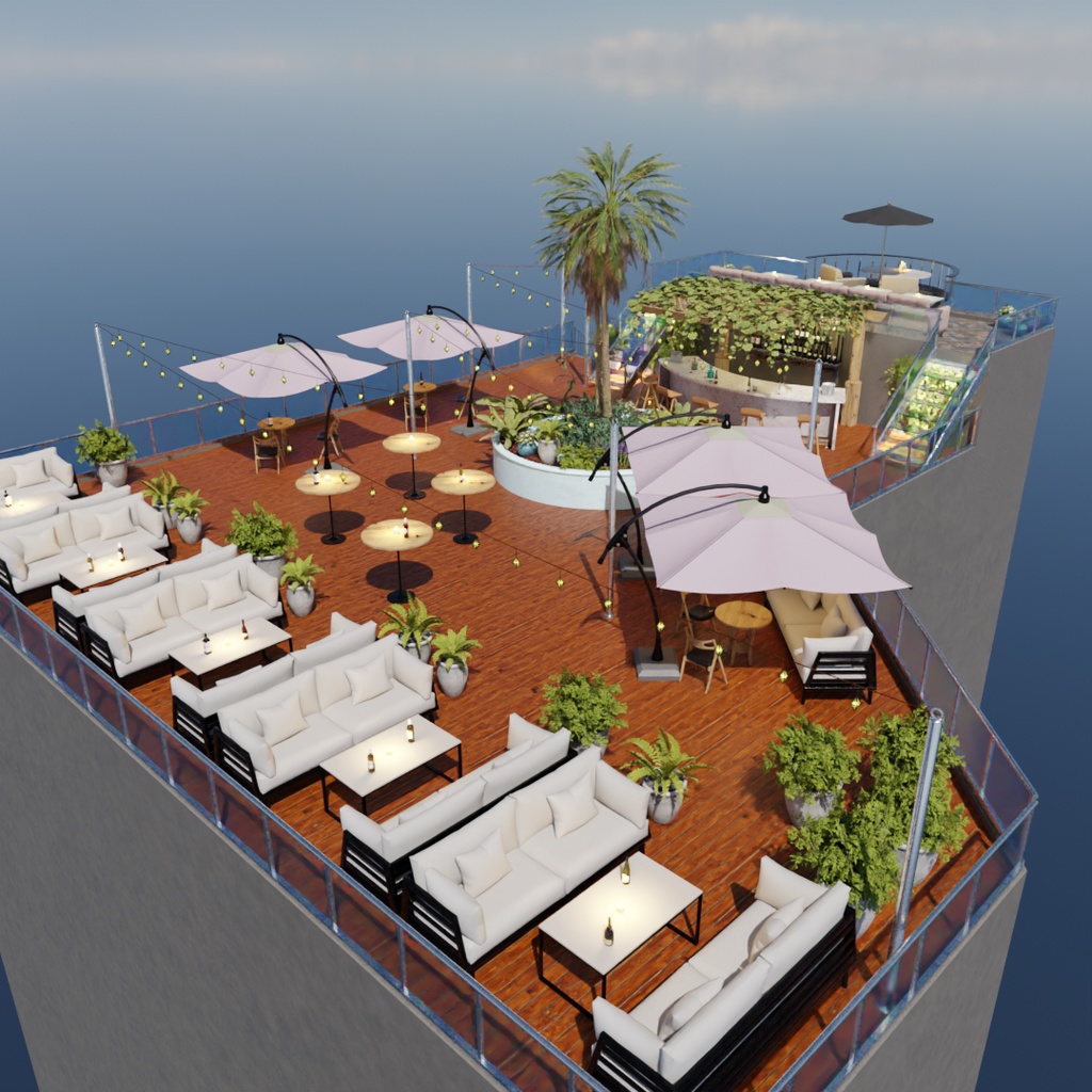 【Blender】ルーフトップバー Rooftop Bar