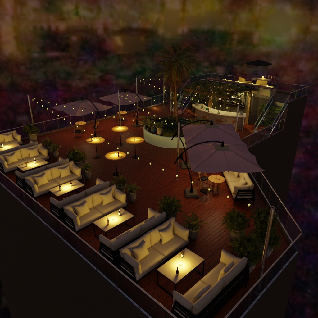 【Blender】ルーフトップバー Rooftop Bar