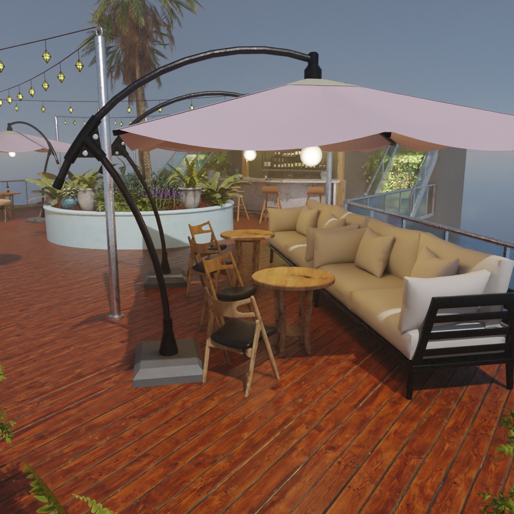 【Blender】ルーフトップバー Rooftop Bar