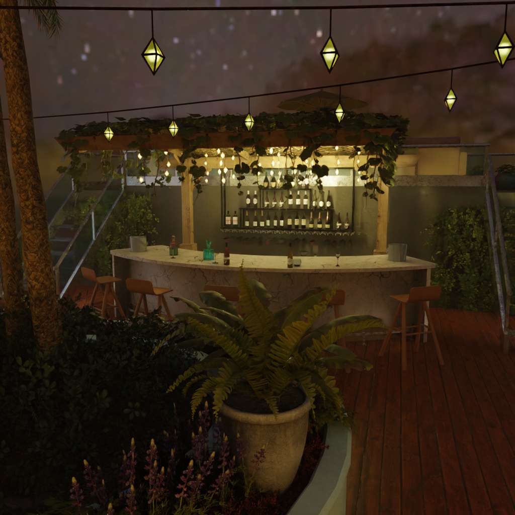 【Blender】ルーフトップバー Rooftop Bar