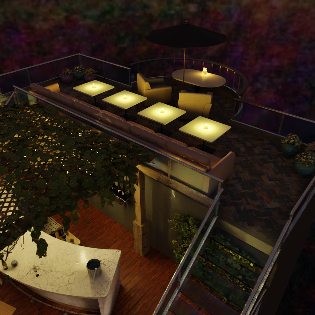 【Blender】ルーフトップバー Rooftop Bar