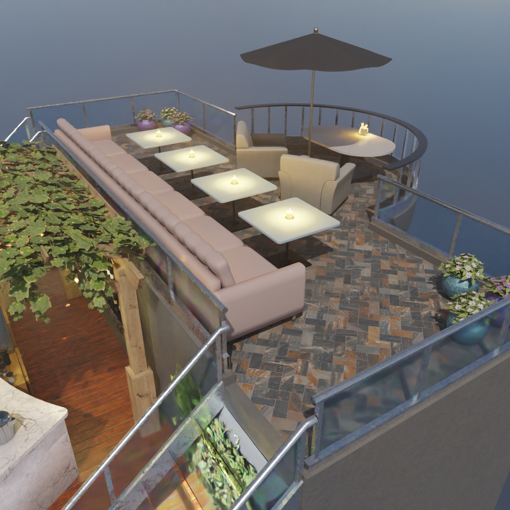 【Blender】ルーフトップバー Rooftop Bar