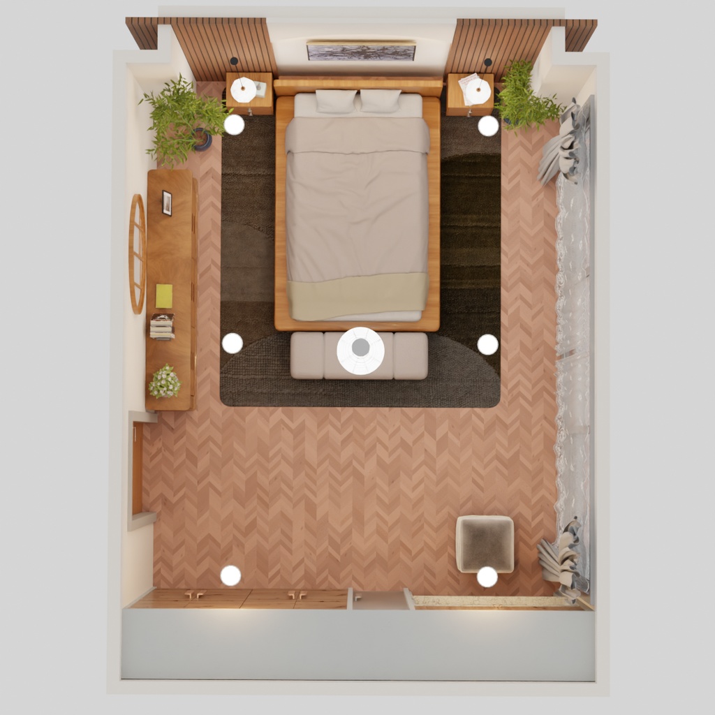 【Blender】ジャパンディなベッドルーム Japandi Bedroom