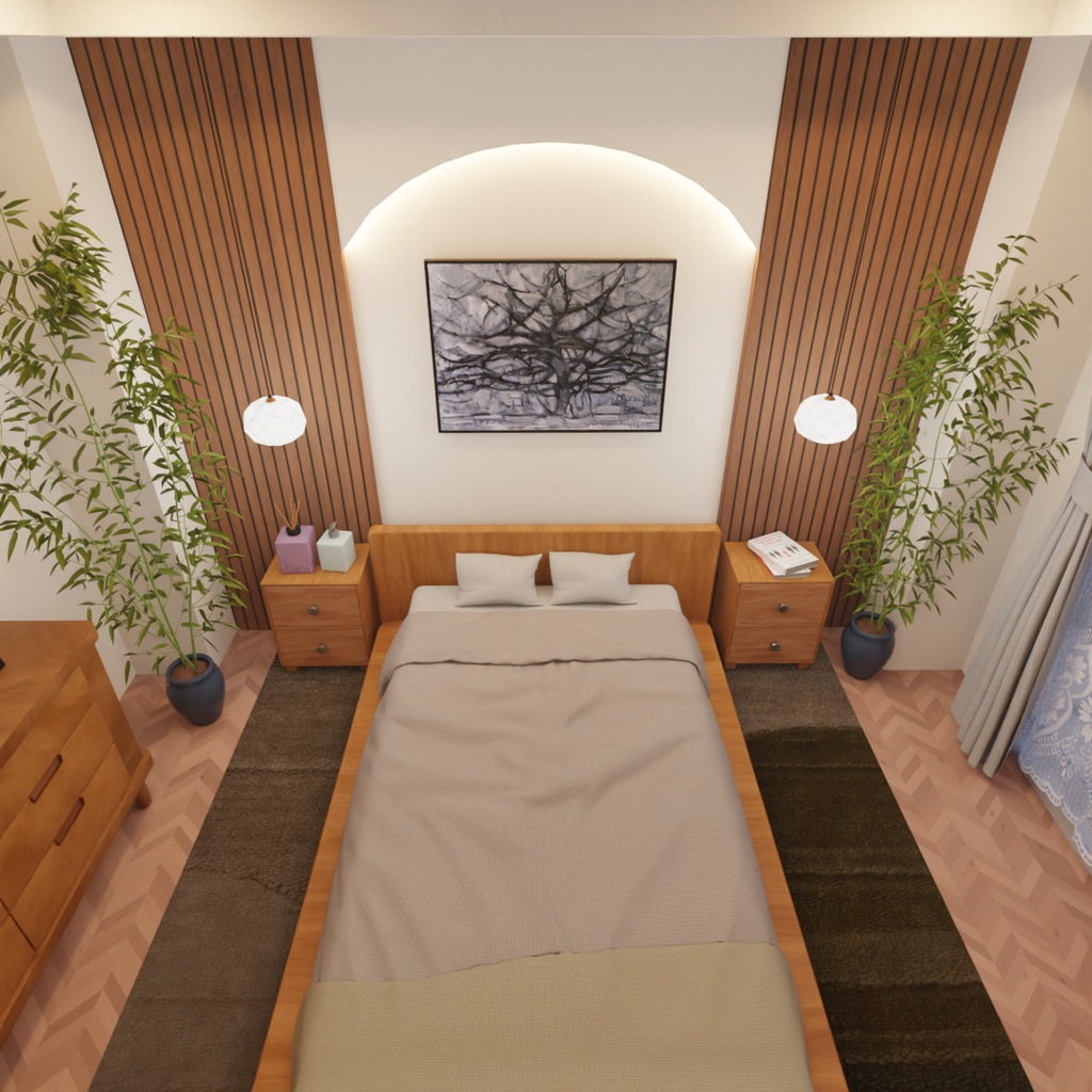 【Blender】ジャパンディなベッドルーム Japandi Bedroom