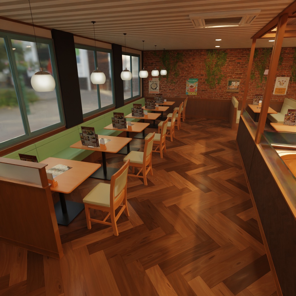 【Blender】ファミリーレストラン Family restaurant