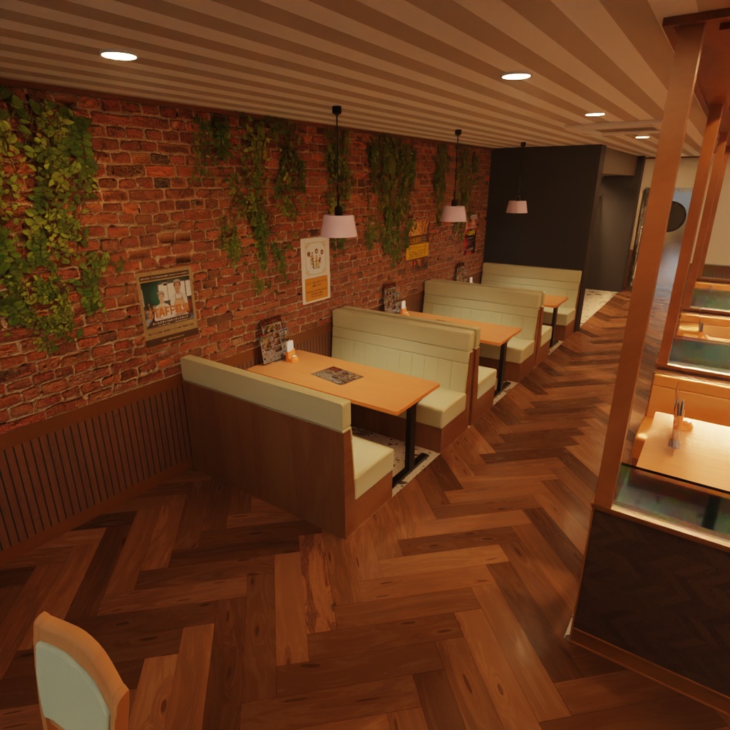 【Blender】ファミリーレストラン Family restaurant