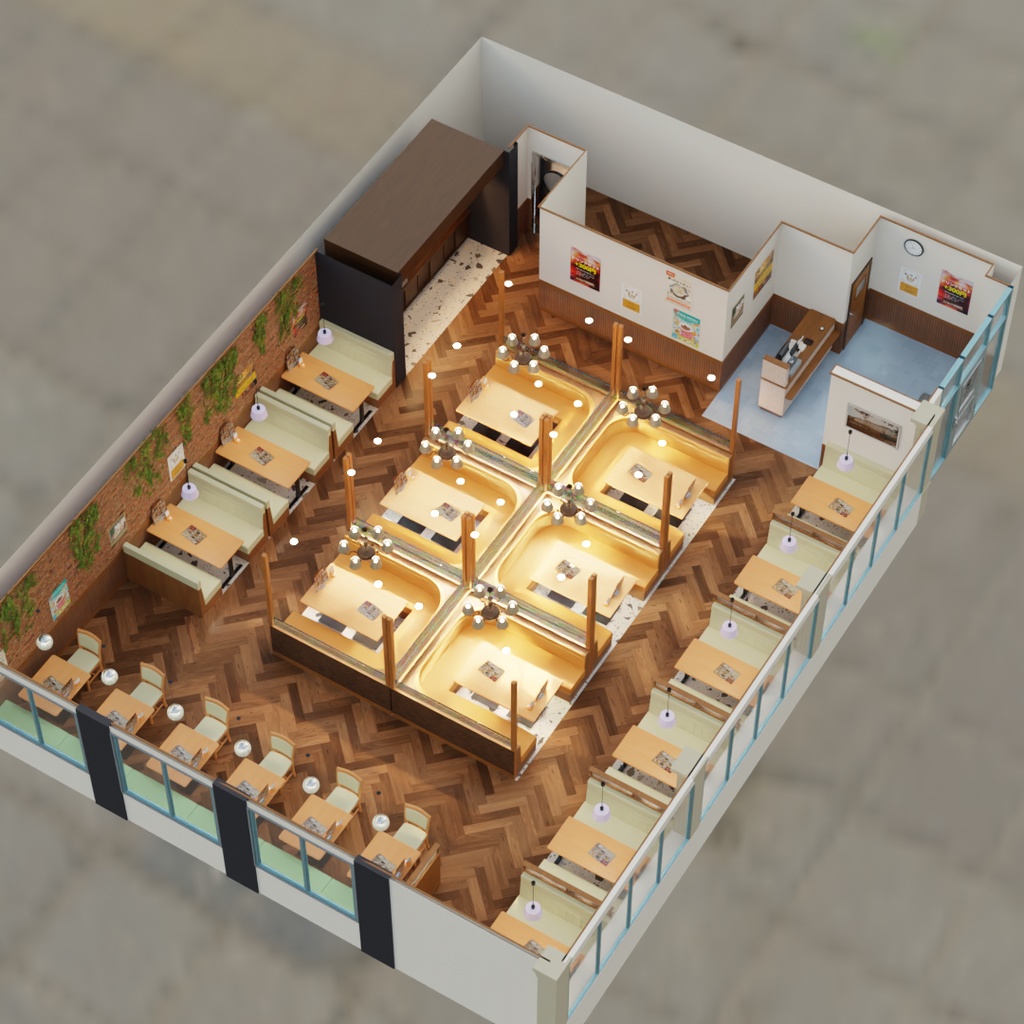 【Blender】ファミリーレストラン Family restaurant