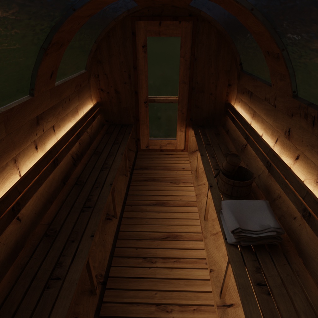 【Blender】バレルサウナ Barrel Sauna