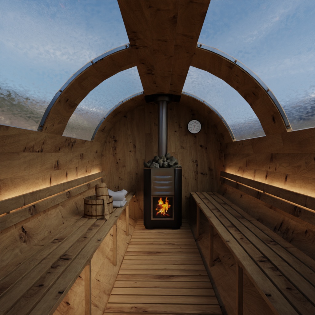 【Blender】バレルサウナ Barrel Sauna