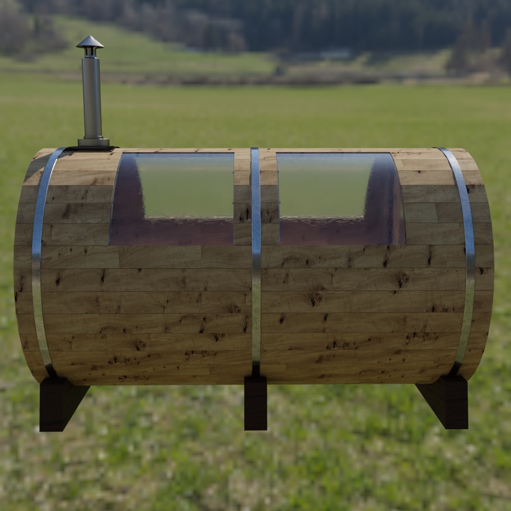 【Blender】バレルサウナ Barrel Sauna