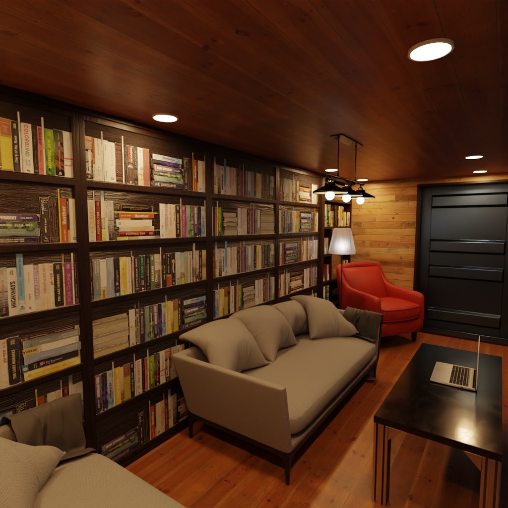 【Blender】秘密のアジト風コンテナハウス A Container House with a Secret Hideout Vibe