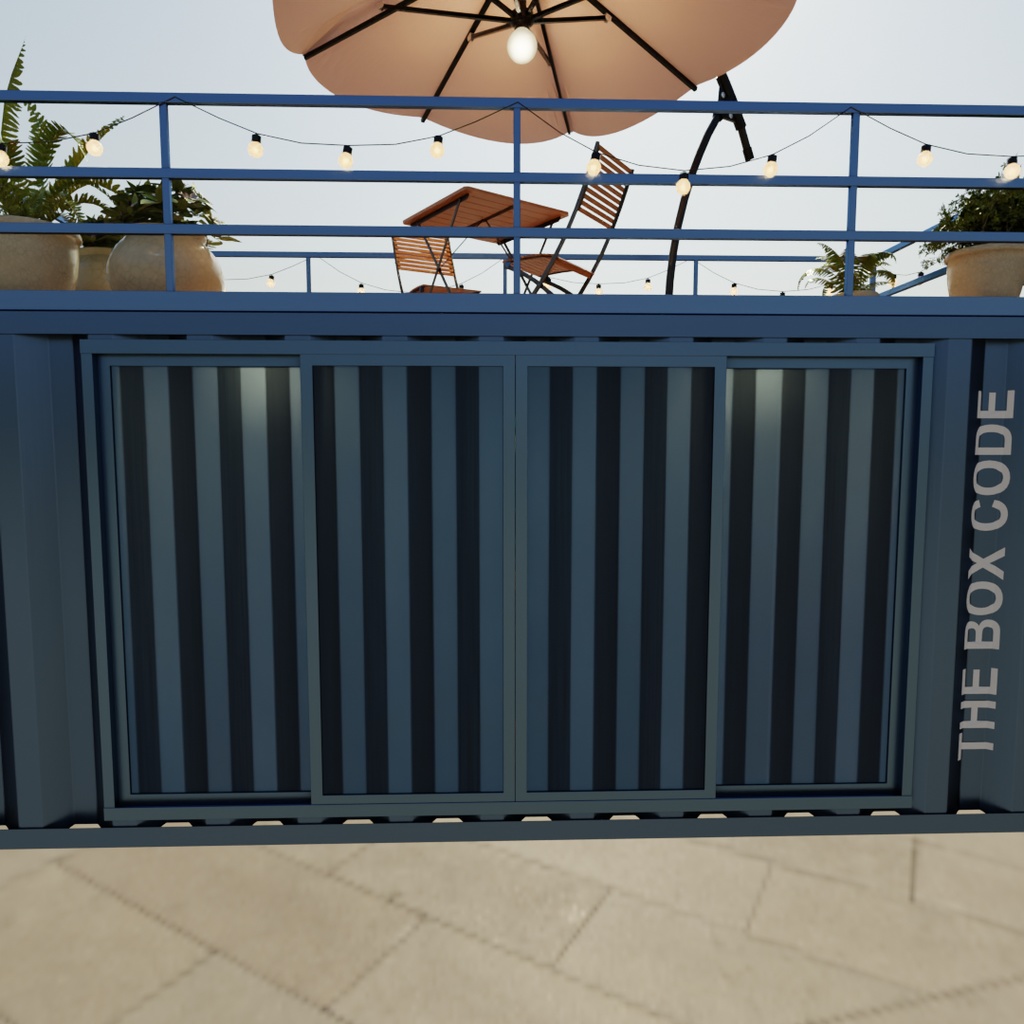 【Blender】秘密のアジト風コンテナハウス A Container House with a Secret Hideout Vibe