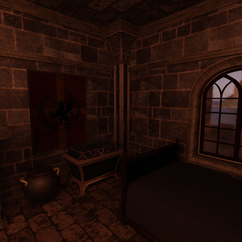 【Blender】中世ファンタジー世界の石造りの書斎 A stone study in a medieval fantasy world