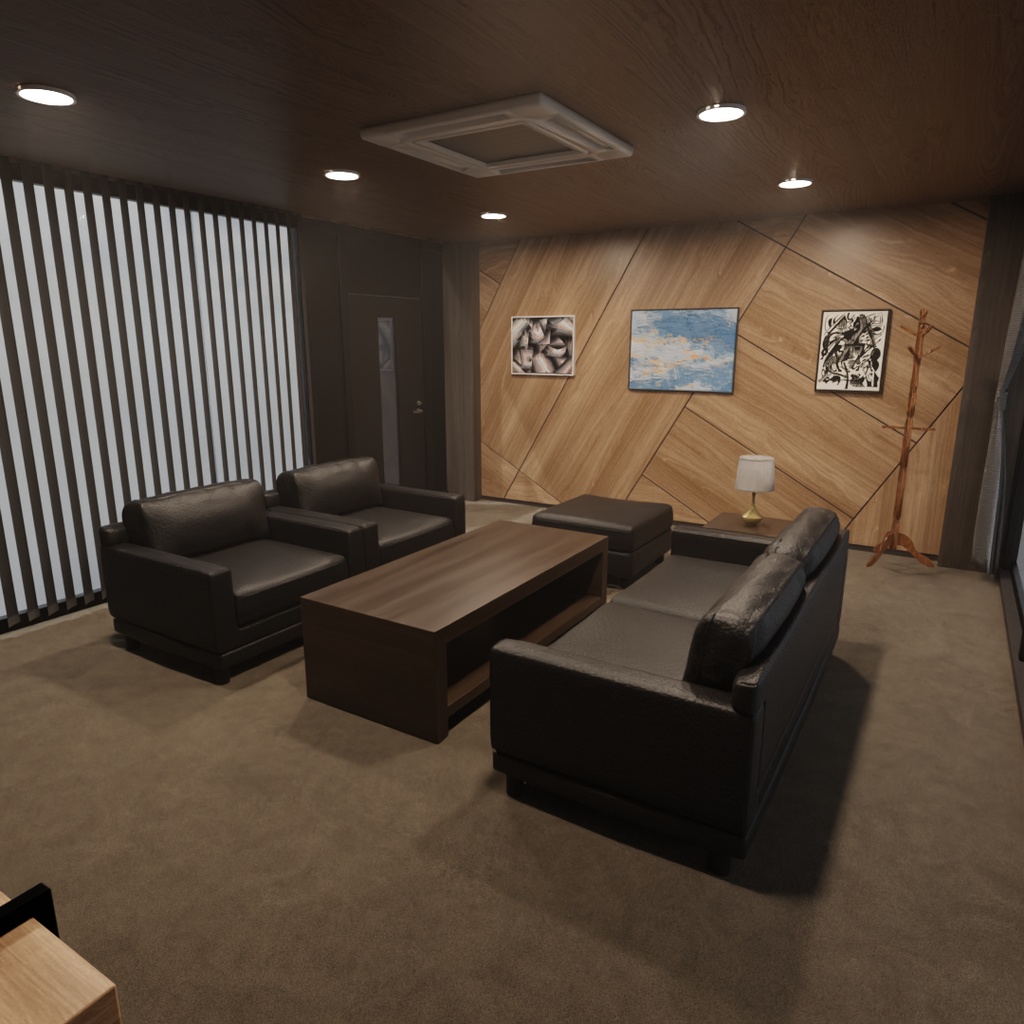 【Blender】モダン応接室 Modern Reception Room