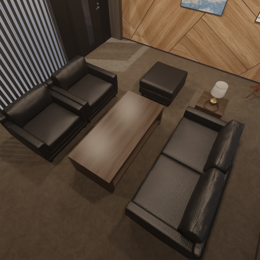 【Blender】モダン応接室 Modern Reception Room