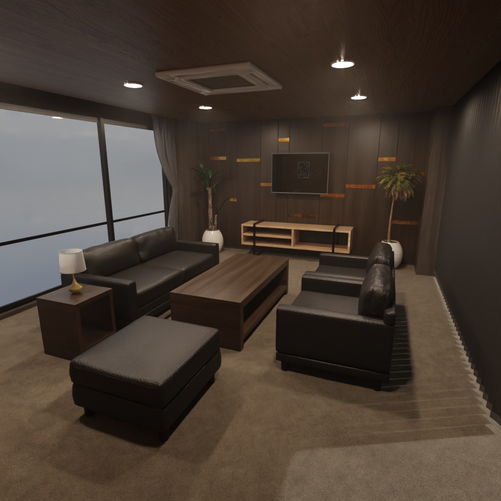 【Blender】モダン応接室 Modern Reception Room