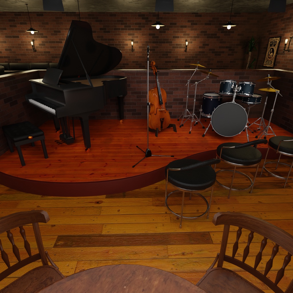【Blender】ジャズバー Jazz Bar