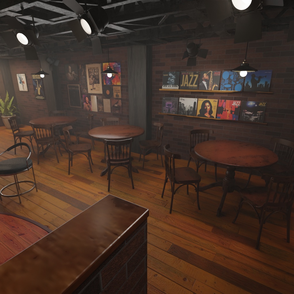 【Blender】ジャズバー Jazz Bar
