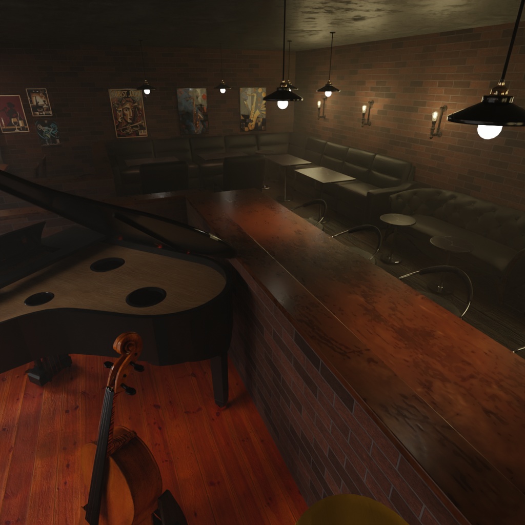 【Blender】ジャズバー Jazz Bar