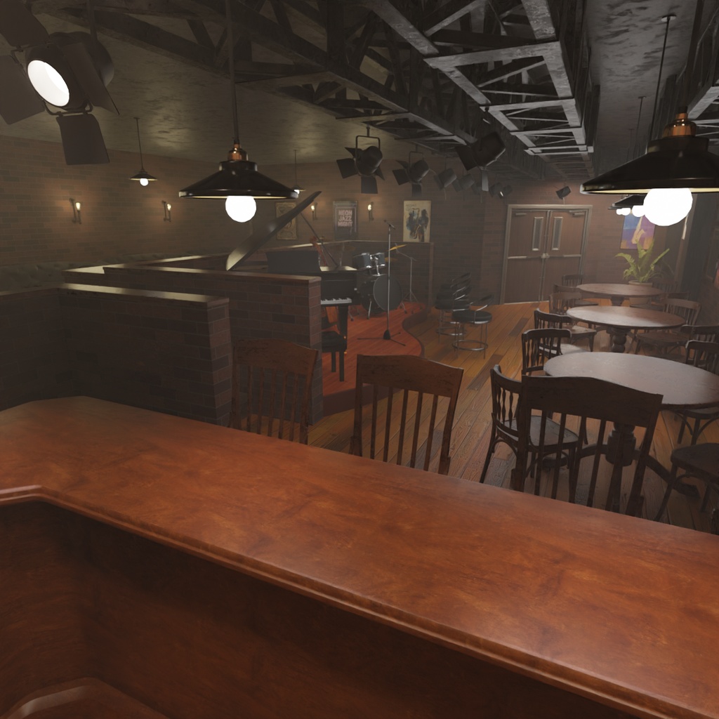 【Blender】ジャズバー Jazz Bar
