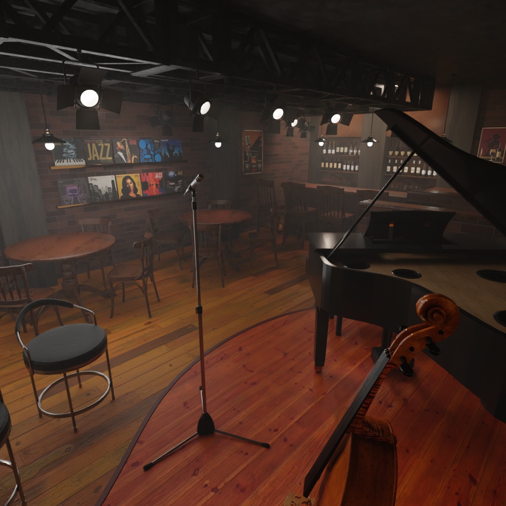 【Blender】ジャズバー Jazz Bar