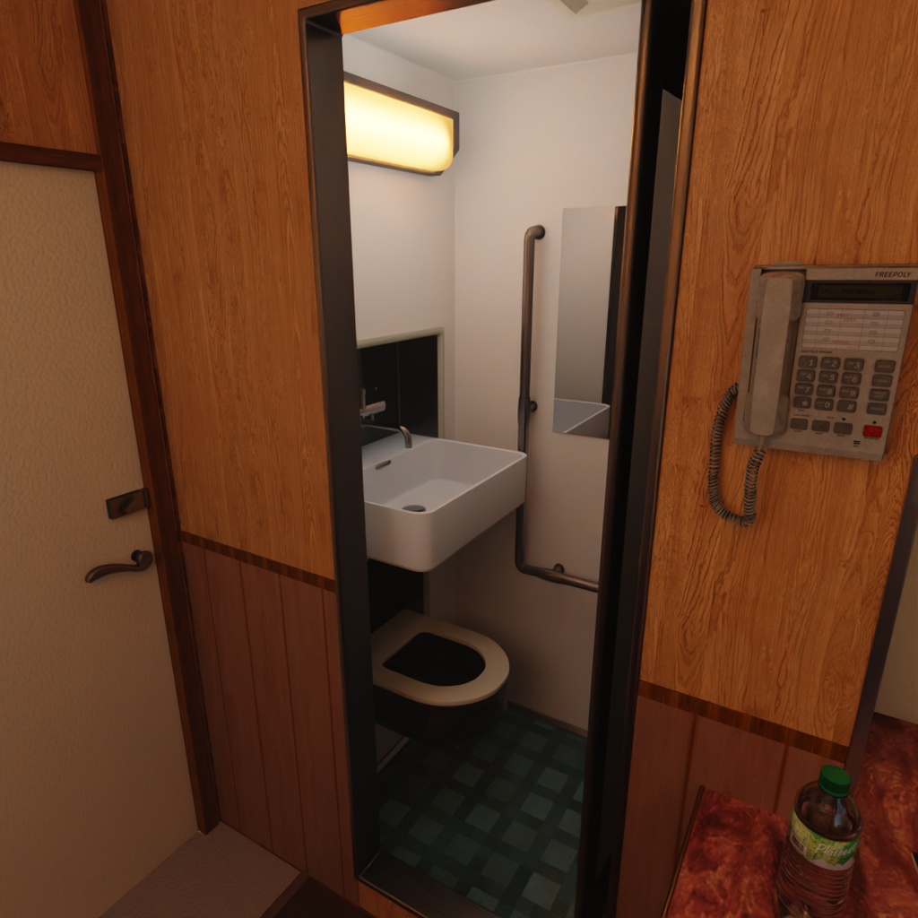 【Blender】寝台列車の個室 Private compartment on a sleeper train