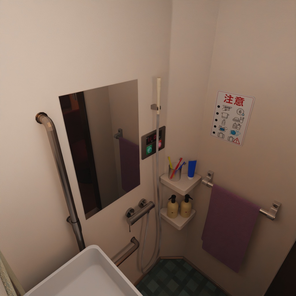 【Blender】寝台列車の個室 Private compartment on a sleeper train