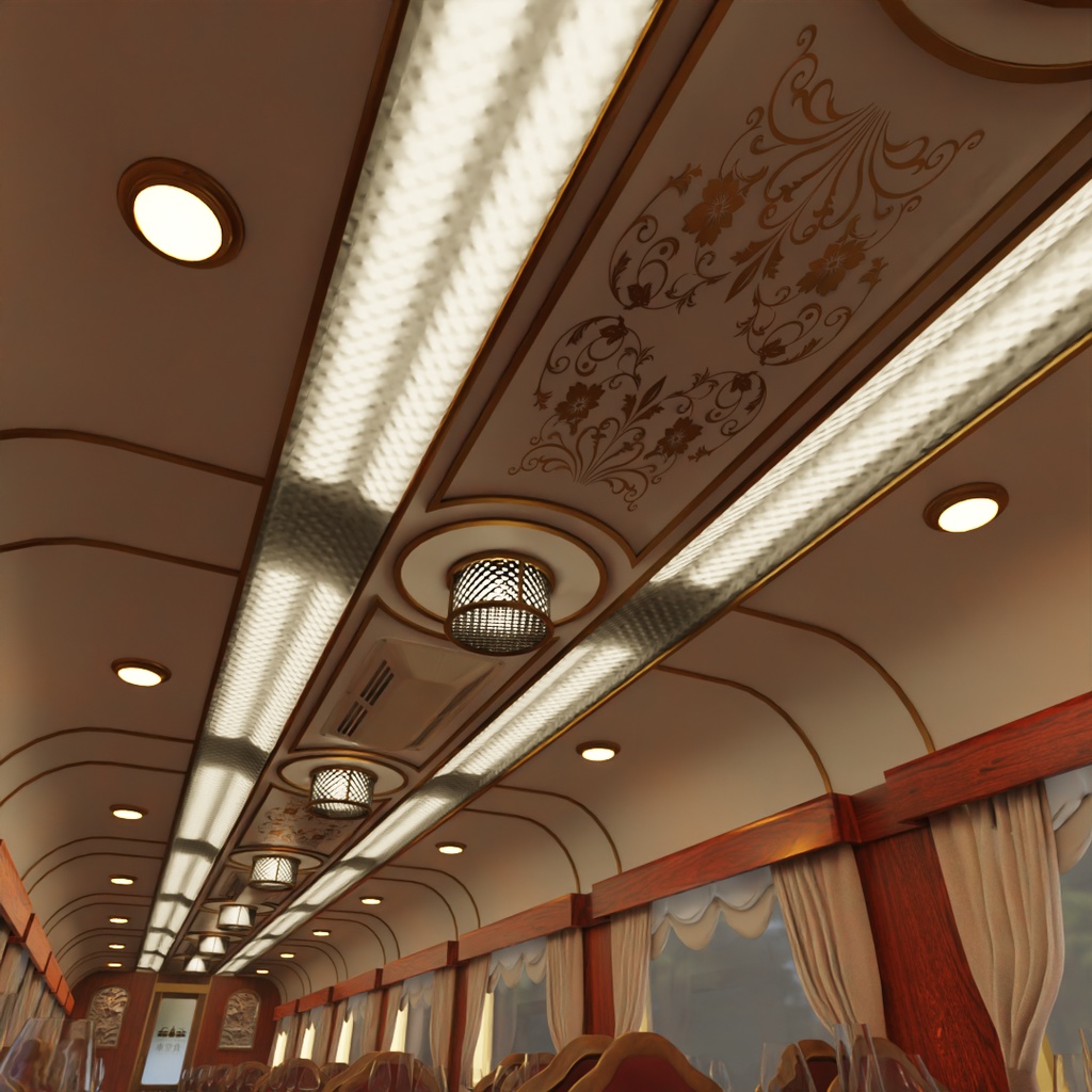 【Blender】寝台列車の食堂車 Dining car on a sleeper train